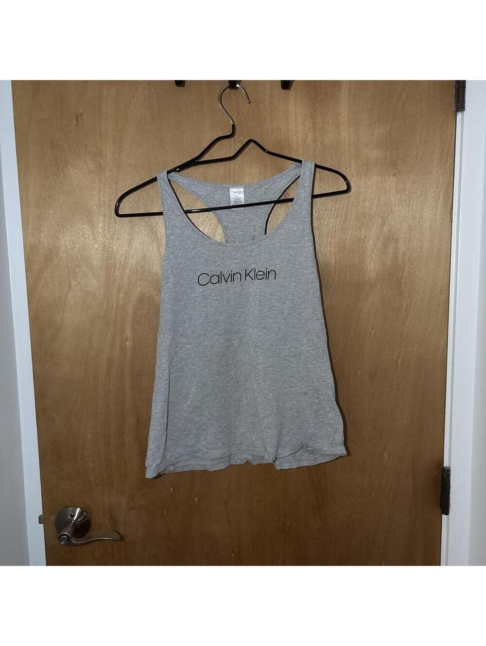 Calvin Klein Sleepwear Gray Racerback Tank Top Women’s Medium Lounge Y2K